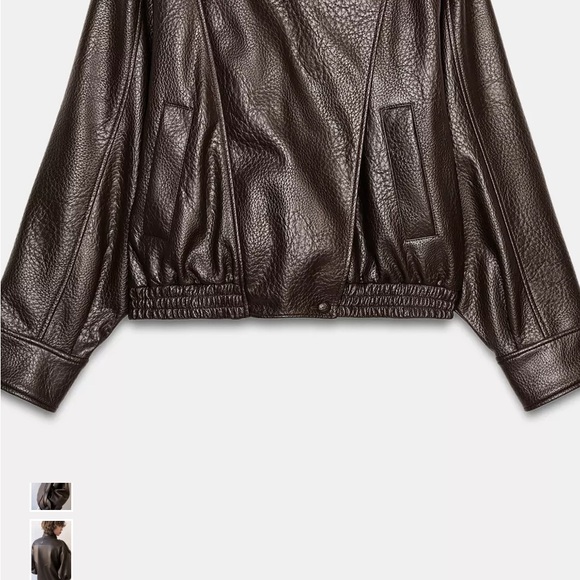 Women's Brown Leather Jacket - Picture 2 of 3